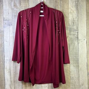 Salon Studio Medium 2 Piece Garnet color Tank Top w/Open Front Duster/coverup